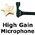 High Gain bullet camera microphone