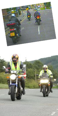 Motorcycle training school CBT instructor camera